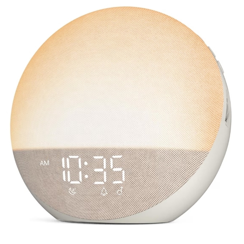 NWT Sunrise Alarm Clock White Noise Machine Natural Wake Up Light Dimmable Clock